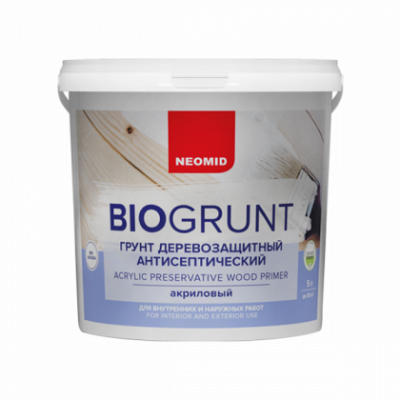 Грунт антисептический NEOMID BIOGRUNT для деревянных поверхностей, 5 л.