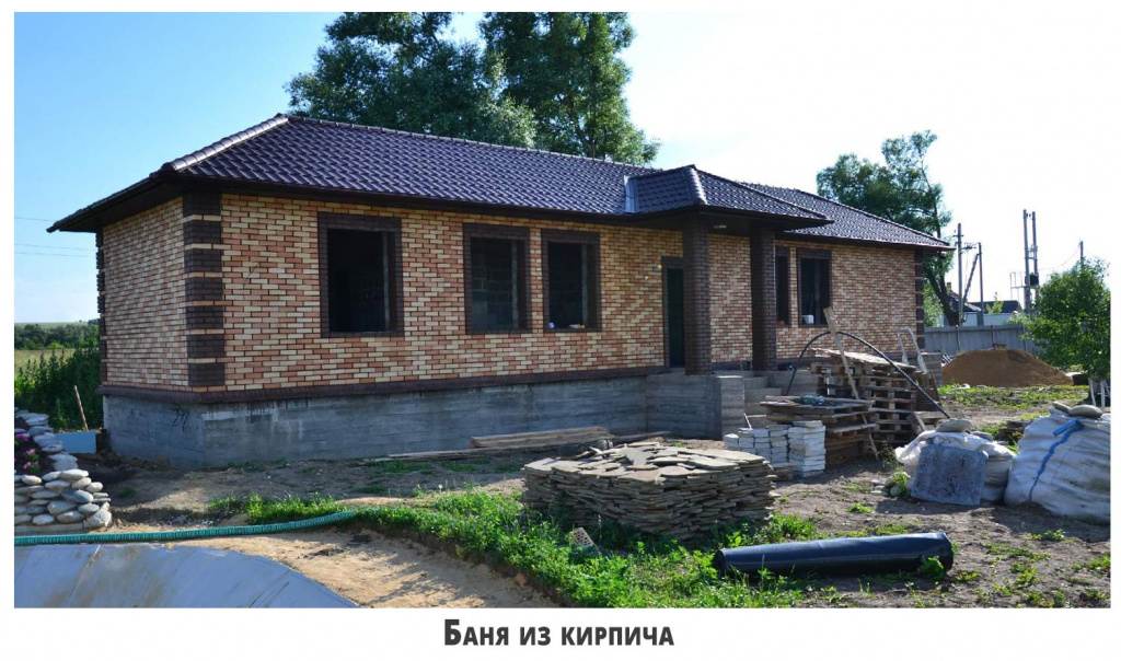 строительство бани из кирпича